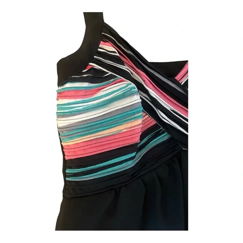 Vintage ROBBIE BEE Size 10 Maxi Dress Multi Colored Bodice - Picture 14 of 17
